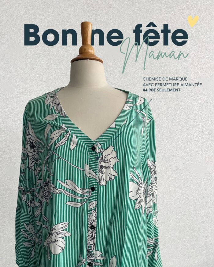 Chemise rayée verte